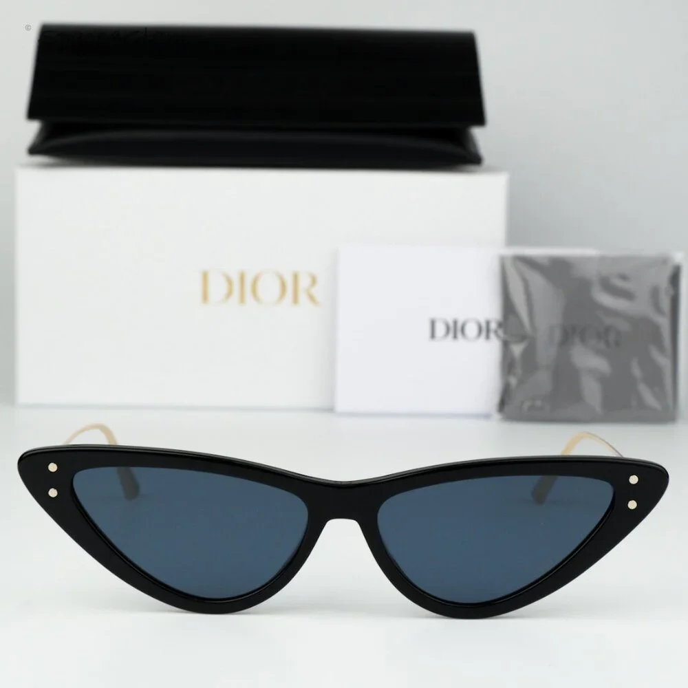 NEW Dior MISSDIOR B4U CD40105U 01V 12B0 Black Blue Unisex Cat Eye Sunglasses